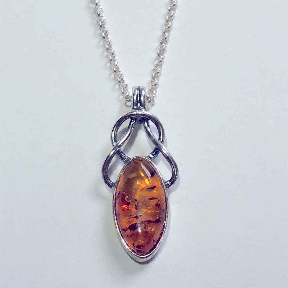 Sterling silver & Amber necklace